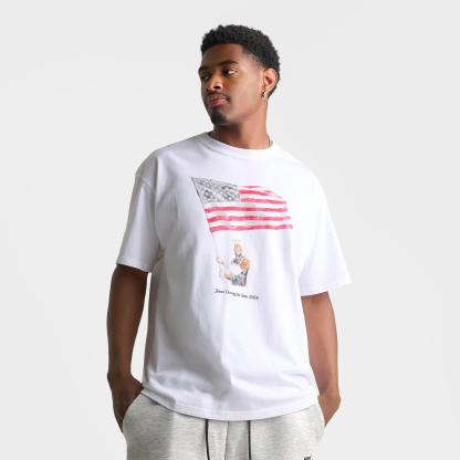 Men's Nithtke LeBron Old Glory Basketball T-Shirt - White