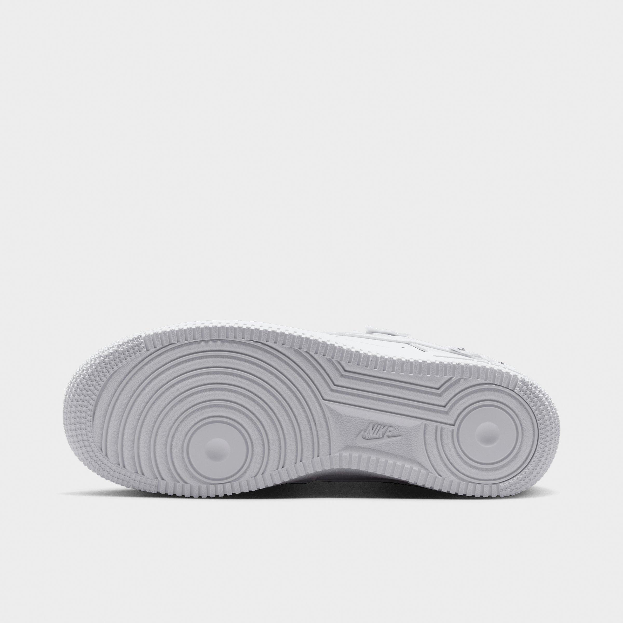 Women's Nithtke Air Force 1 '07 "Florette" Casual Shoes - White/Wolf Grey/Metallic Silver/White - Bottom view