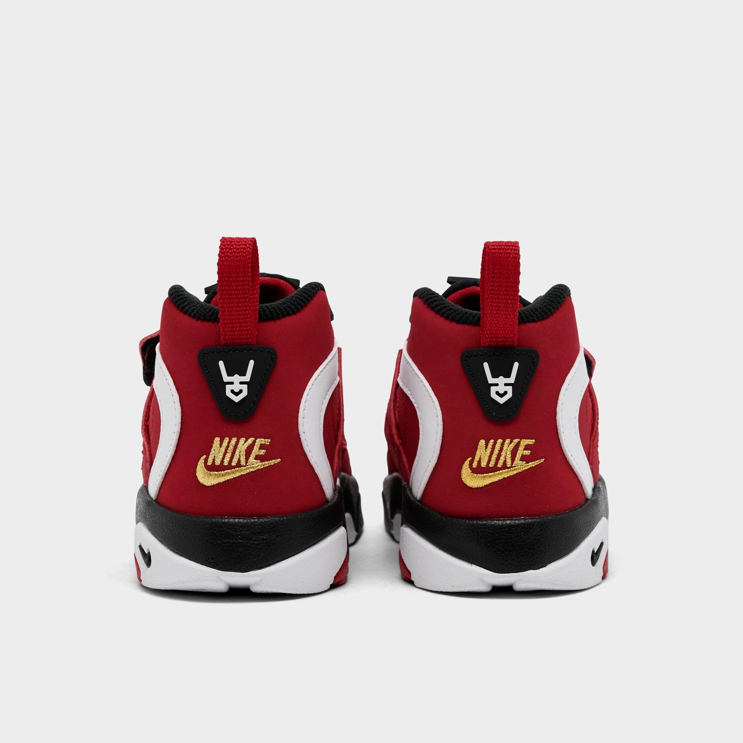 Kids' Toddler Nithtke Diamond Turf 2 Casual Shoes - Fire Red/White/Black/Metallic Gold - Back view