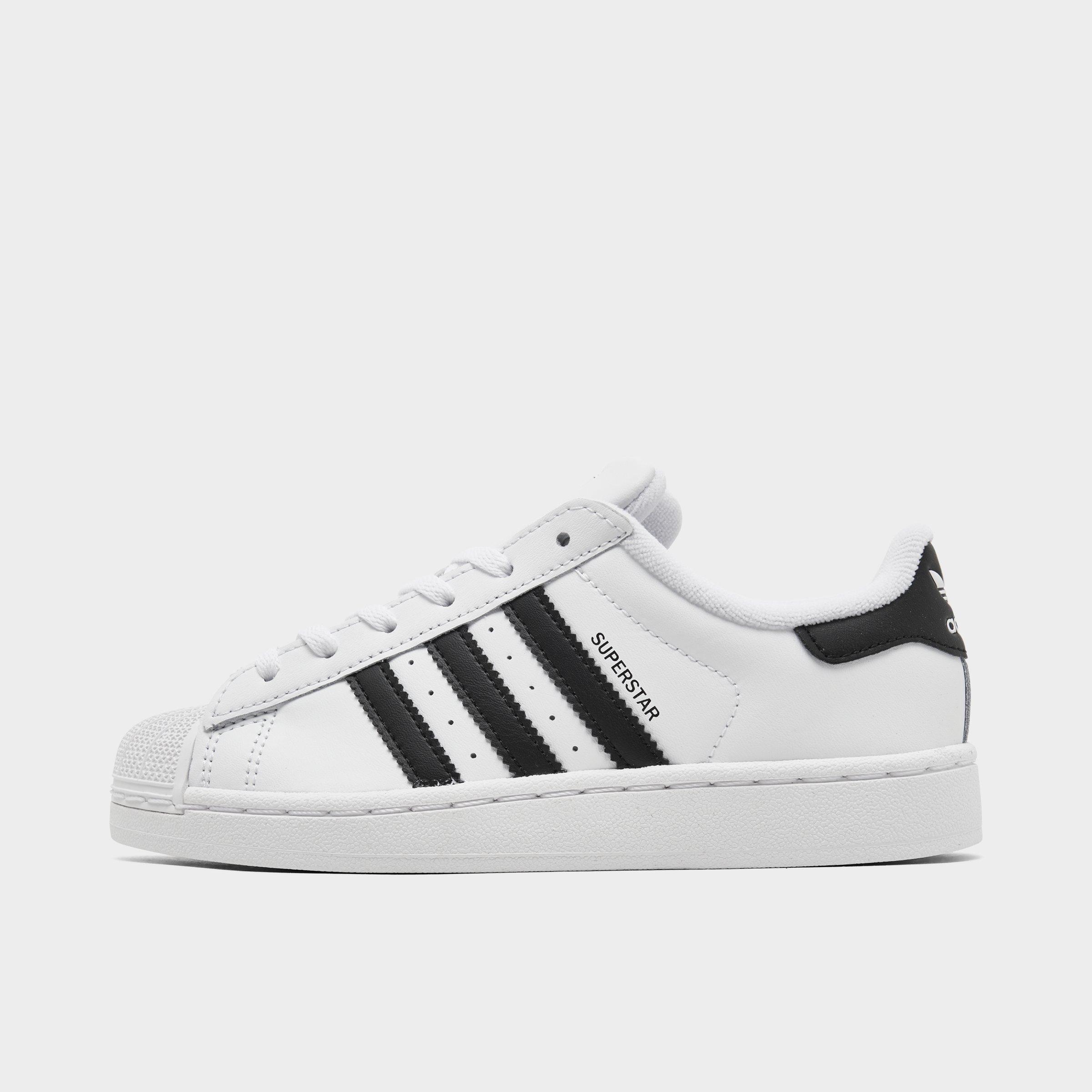 Little Kids' adidas Originals Superstar II Casual Shoes - Cloud White/Core Black/Cloud White - Left shoe facing left. Outside of the shoe.