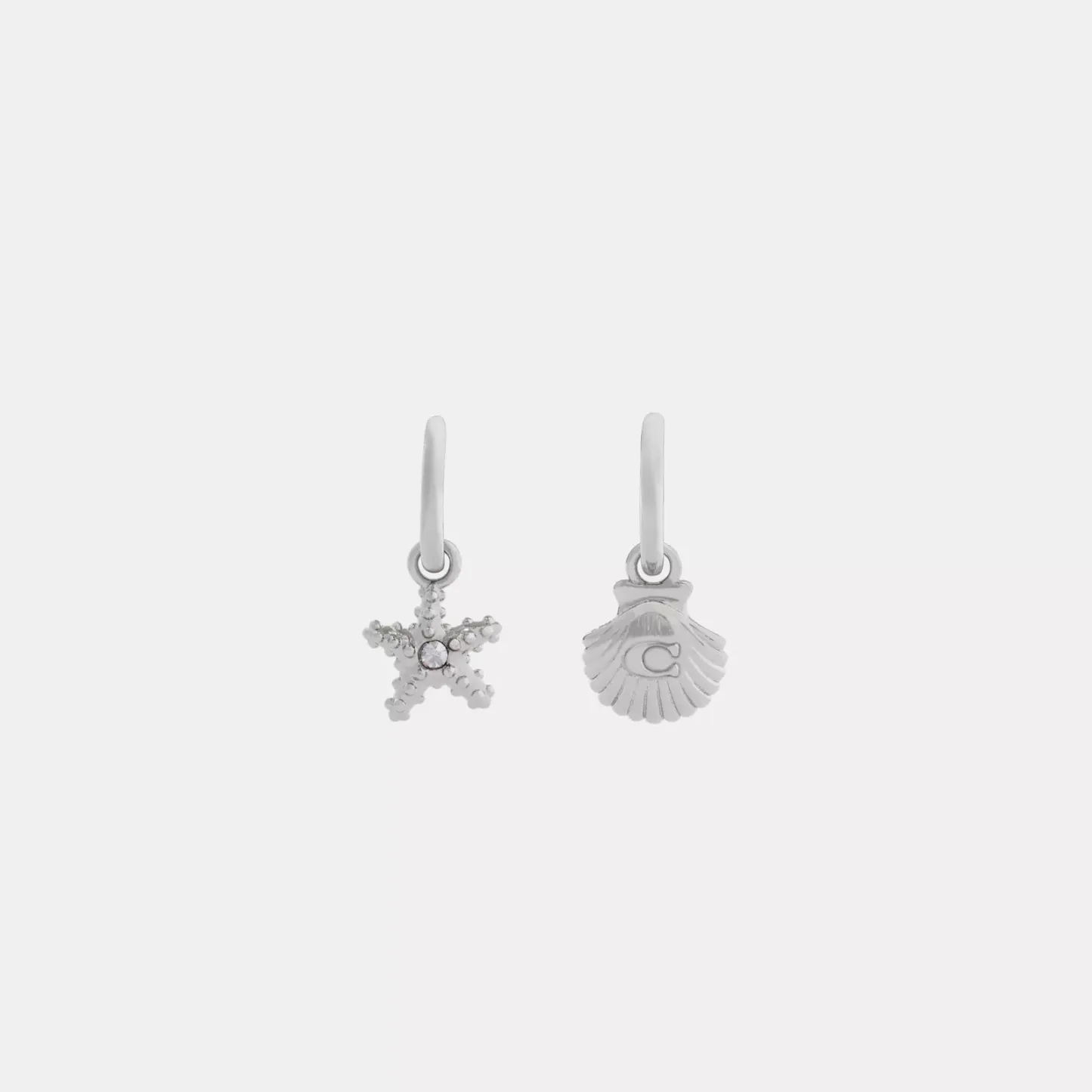 Seashells Huggie Earrings - Silver - view 3
