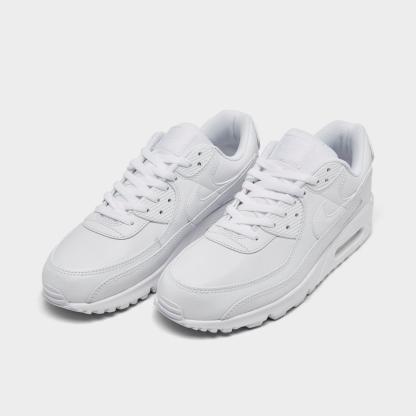 Men's Nike Air Max 90 Leather Casual Shoes - White/White