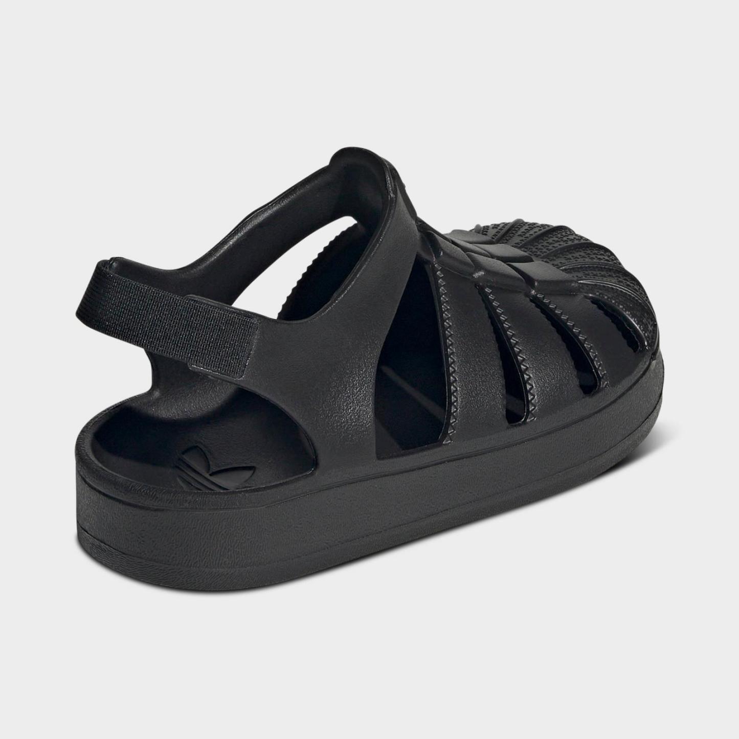 Little Kids' adidas Originals Superstar Sandals - Black/Black/Black - view 4
