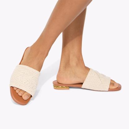 Kurt Geiger London Kurt Woven Flat Sandal - Beige - view 2