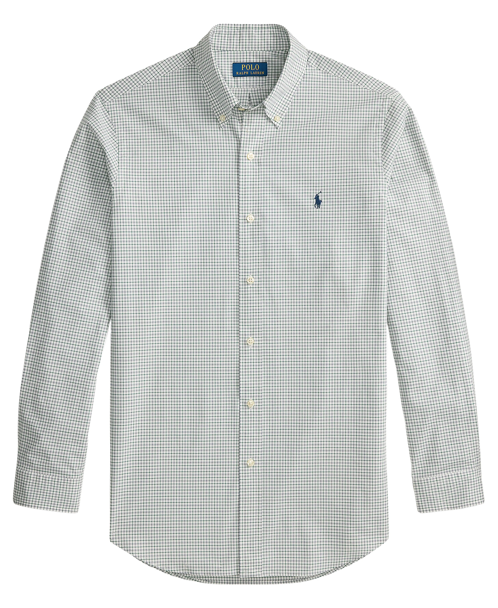 Polo Ralph Lauren Men's Stretch Poplin Shirt - White Green Multi