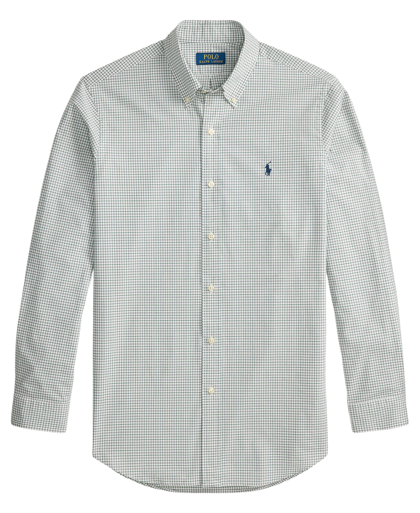Polo Ralph Lauren Men's Stretch Poplin Shirt - White Green Multi