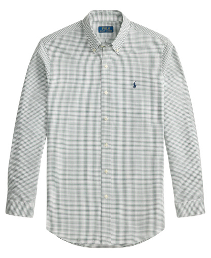 Polo Ralph Lauren Men's Stretch Poplin Shirt - White Green Multi