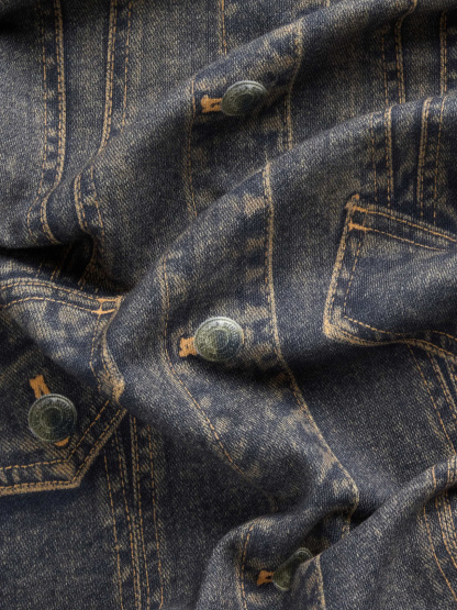 GapStudio Printed Denim Terry Dress - Dark denim