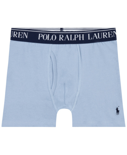 Polo Ralph Lauren Boys' 8-20 Cotton Stretch Boxer Briefs, 3-Pack - Office Blue/White