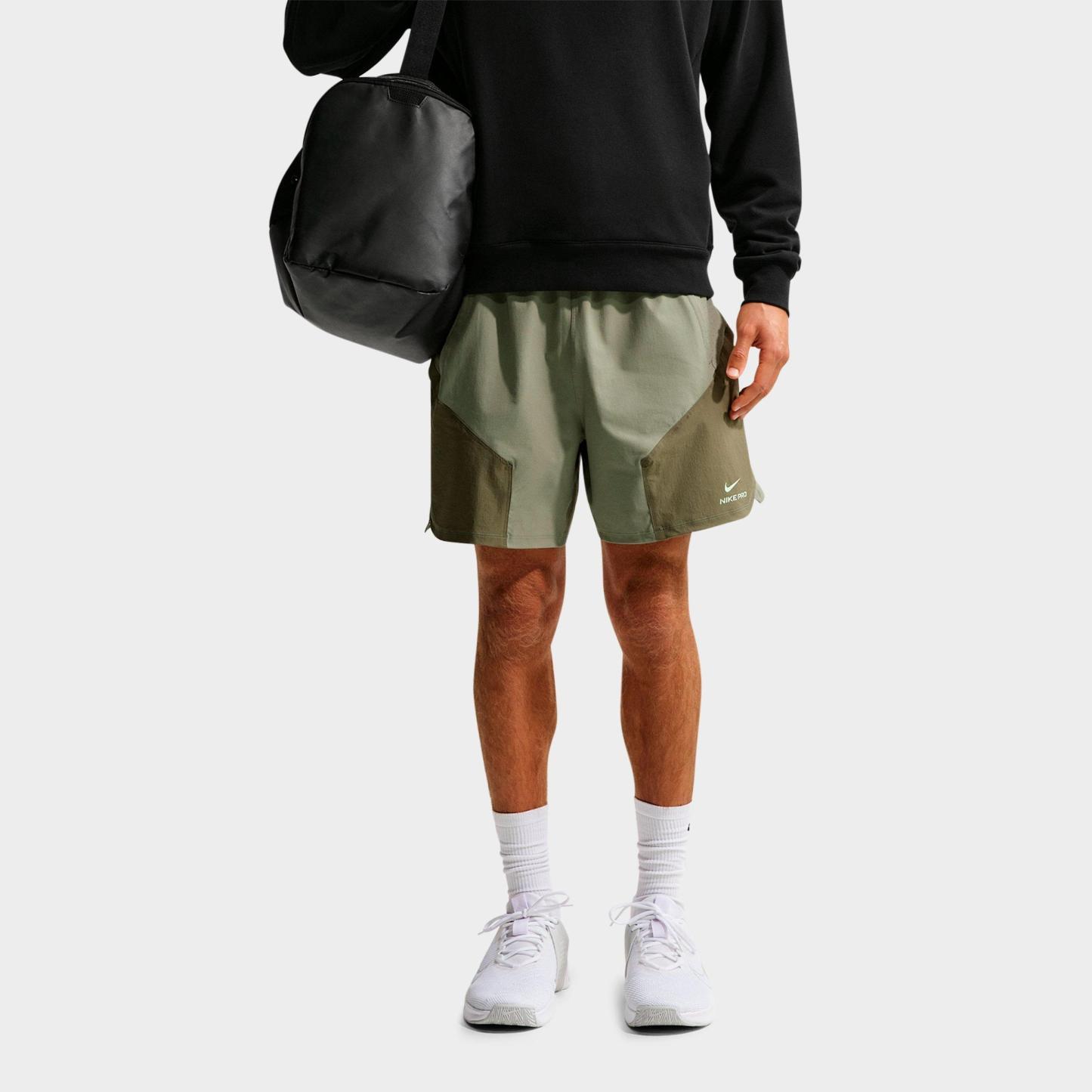 Men's Nithtke Pro Training Dri-FIT ADV 6" Shorts - Light Army/Medium Olive/Light Liquid Lime