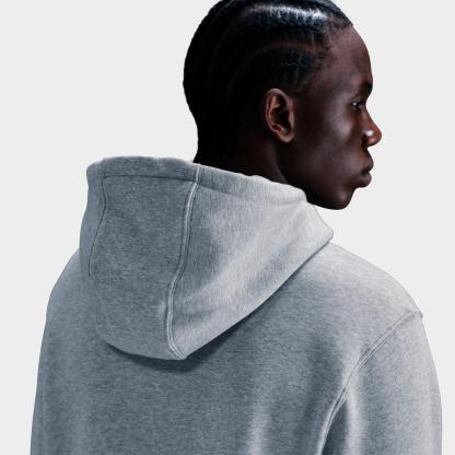 Men's Nithtke Club Fleece Premium Embroidered Pullover Hoodie - Part 1 - Dark Grey Heather/Light Smoke Grey/White
