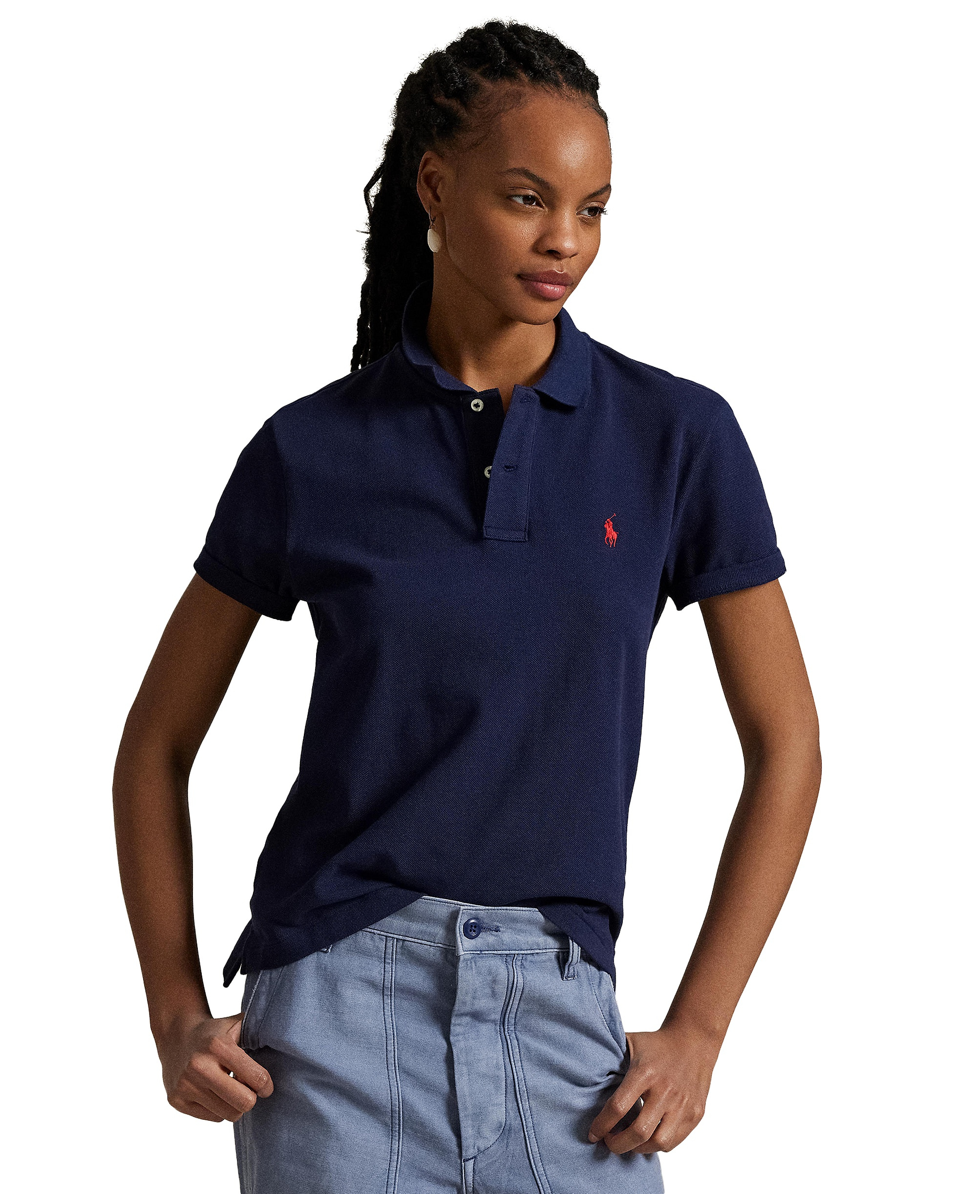 Polo Ralph Lauren Women's Classic-Fit Mesh Polo Shirt - Newport Navy