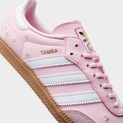 Big Kids' adidas Originals Samba OG Casual Shoes - Part 2 - Clear Pink/White - Detail shot