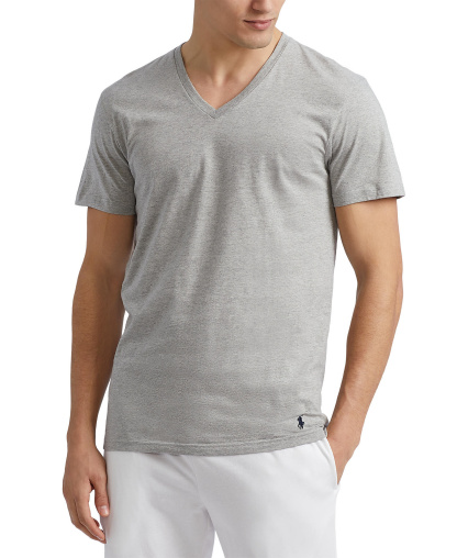 Polo Ralph Lauren Men's 3-Pack V-Neck Classic Undershirts - Andover / Bali Blue / Cruise Navy