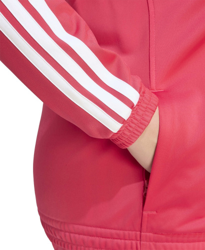 adidas Plus Size Essentials Tricot Three Stripes Track Jacket - Power Pink