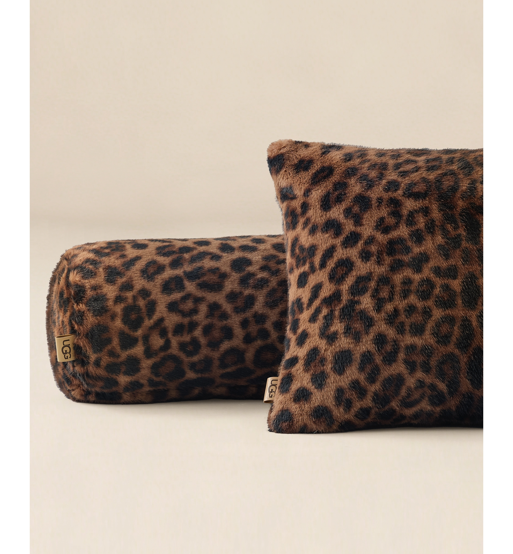 UGG® Everett Cow Pillow, 36" x 8" - Black Leopard