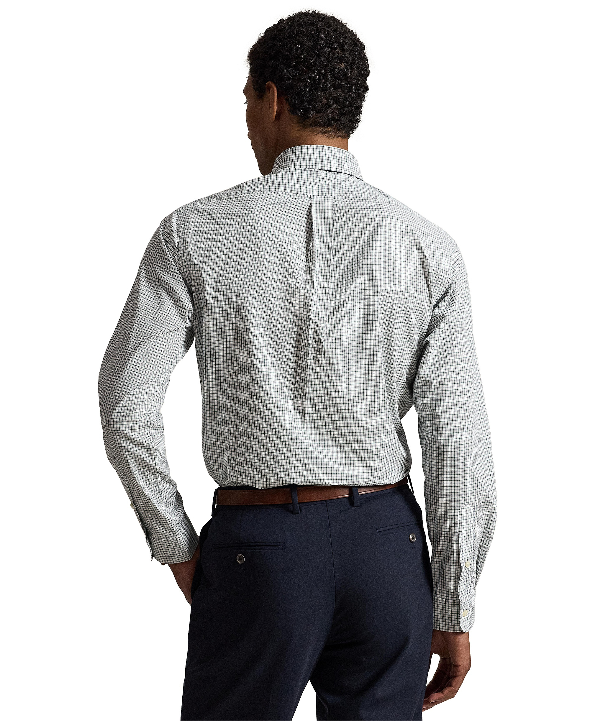 Polo Ralph Lauren Men's Stretch Poplin Shirt - White Green Multi