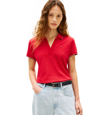 Tommy Hilfiger Women's Johnny Collar Short-Sleeve Polo T-Shirt - Primary Red