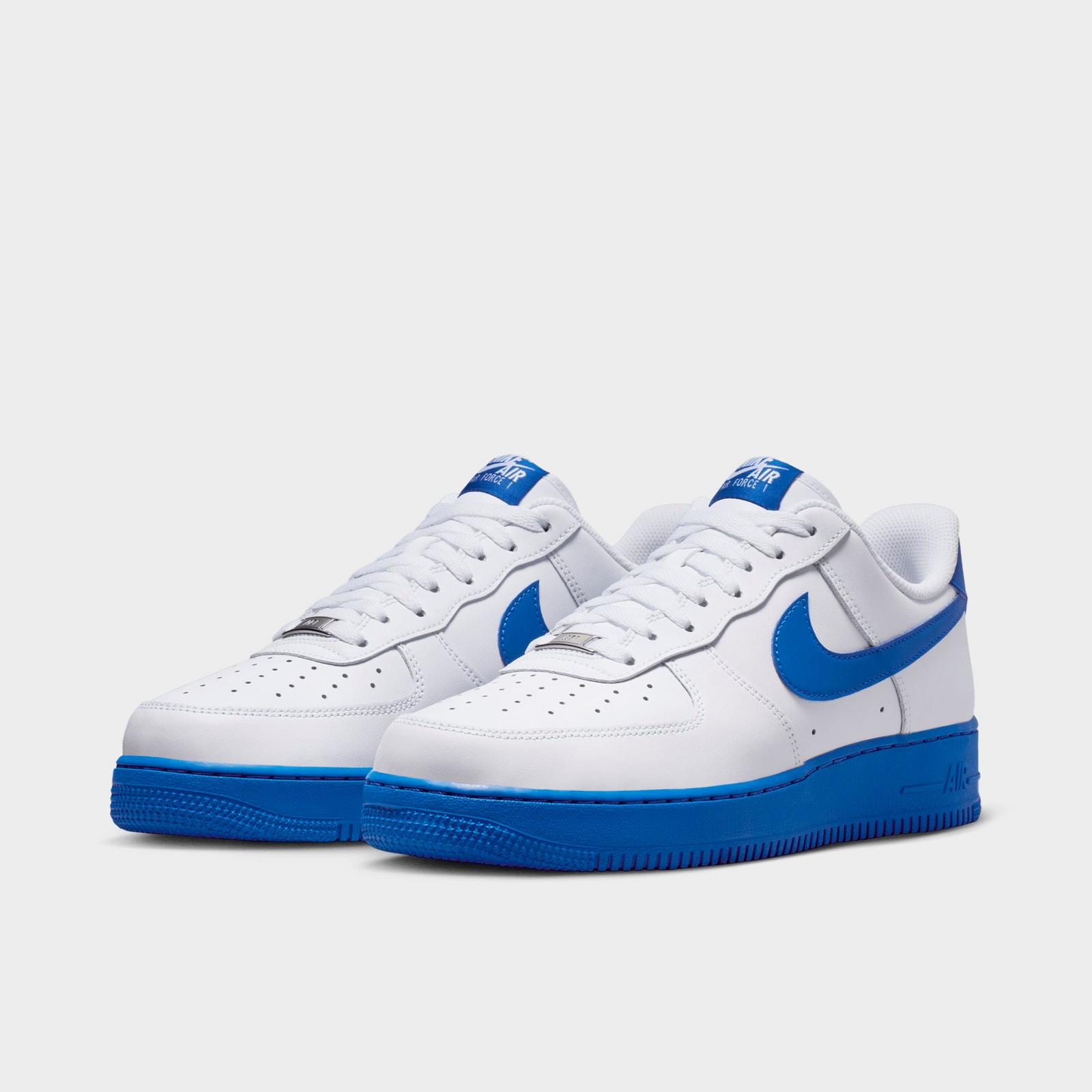 Men's Nike Air Force 1 '07 Low Casual Shoes - White/Game Royal