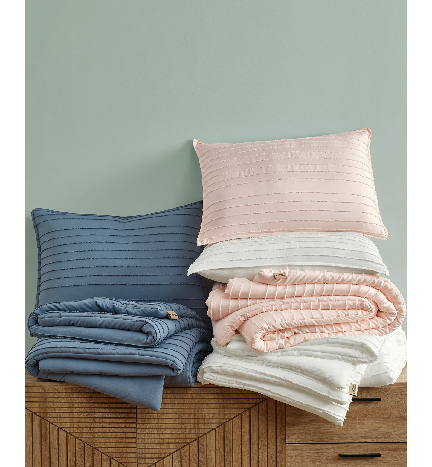 UGG® Devon Textured Comforter Sets - Tahoe Blue