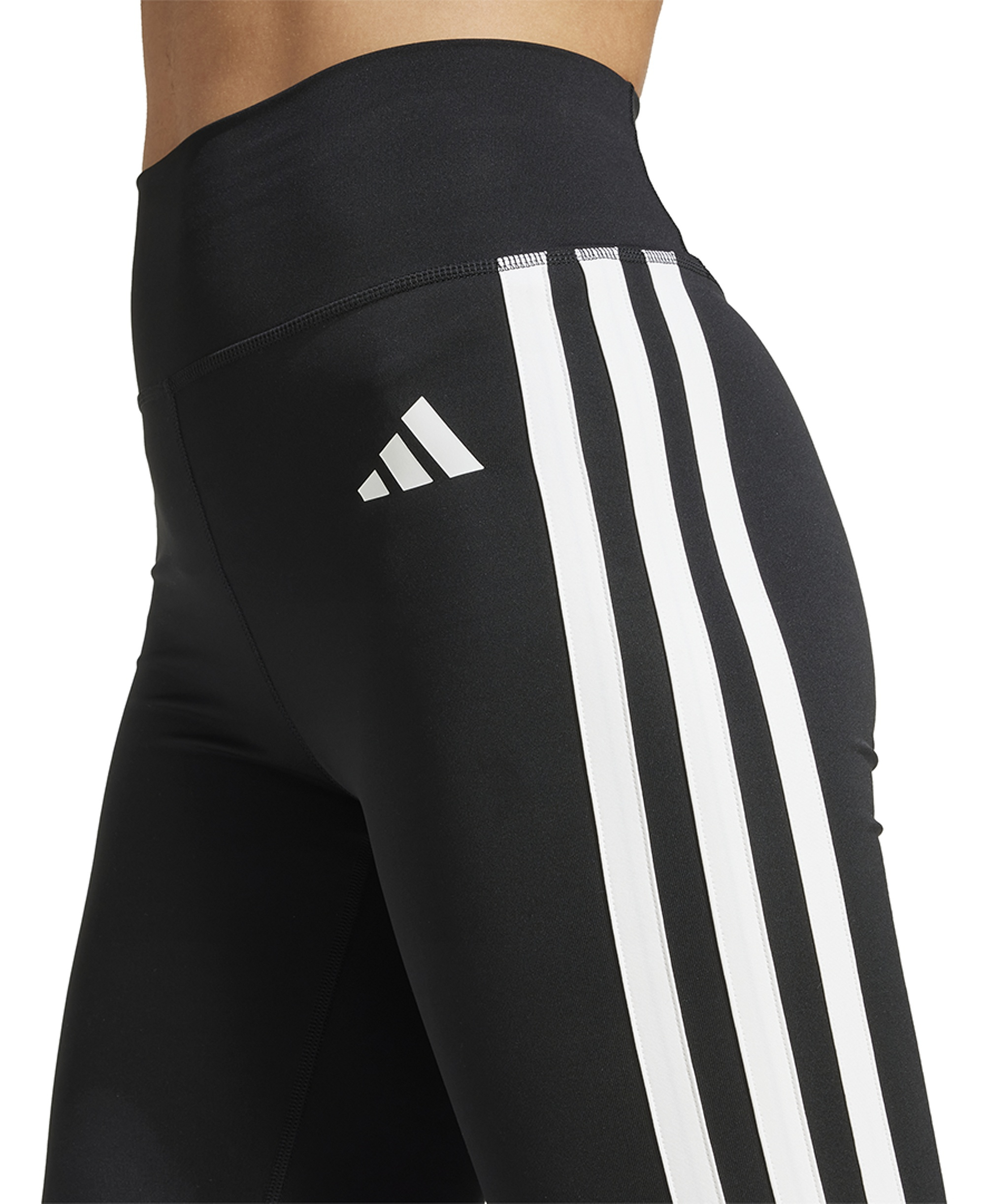 adidas Women's Optime Essentials 3-Stripes Flared Leggings - Black/White