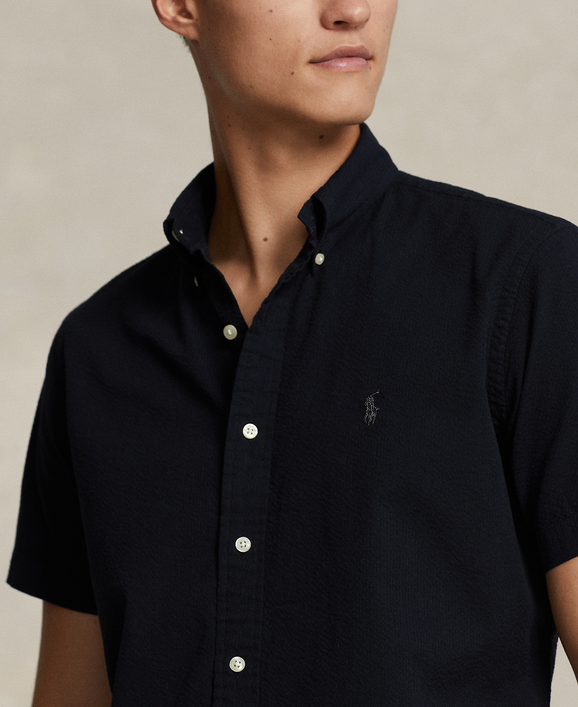 Polo Ralph Lauren Men's RL Prepster Classic-Fit Seersucker Shirt - Polo Black