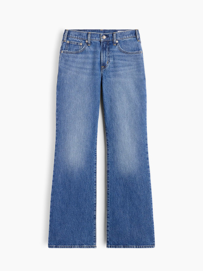 Mid Rise Relaxed Flare Jeans - Medium wash