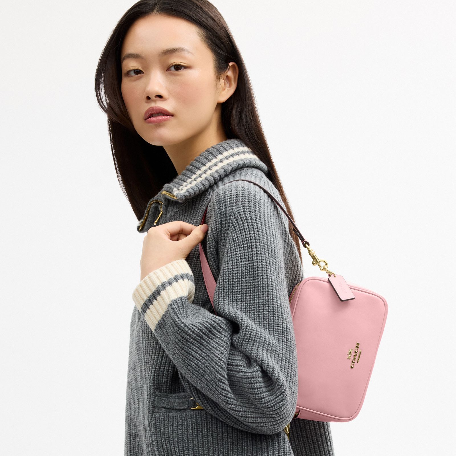Mini Carey Crossbody Bag - Gold/Soft Pink - view 2