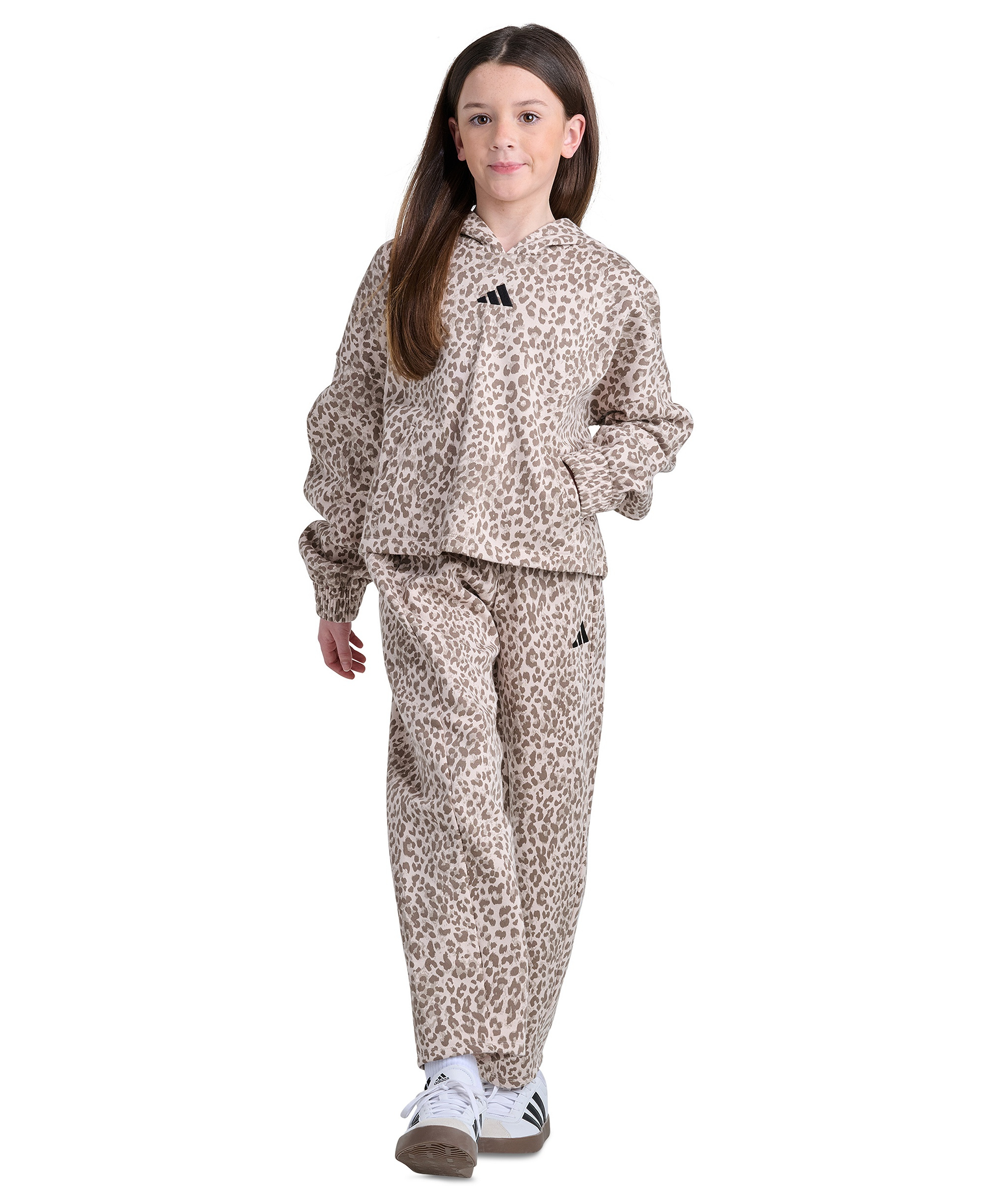 adidas Girls' 8-16 Long-Sleeve Heather Drop Shoulder Sweatshirt - Crystal Linen