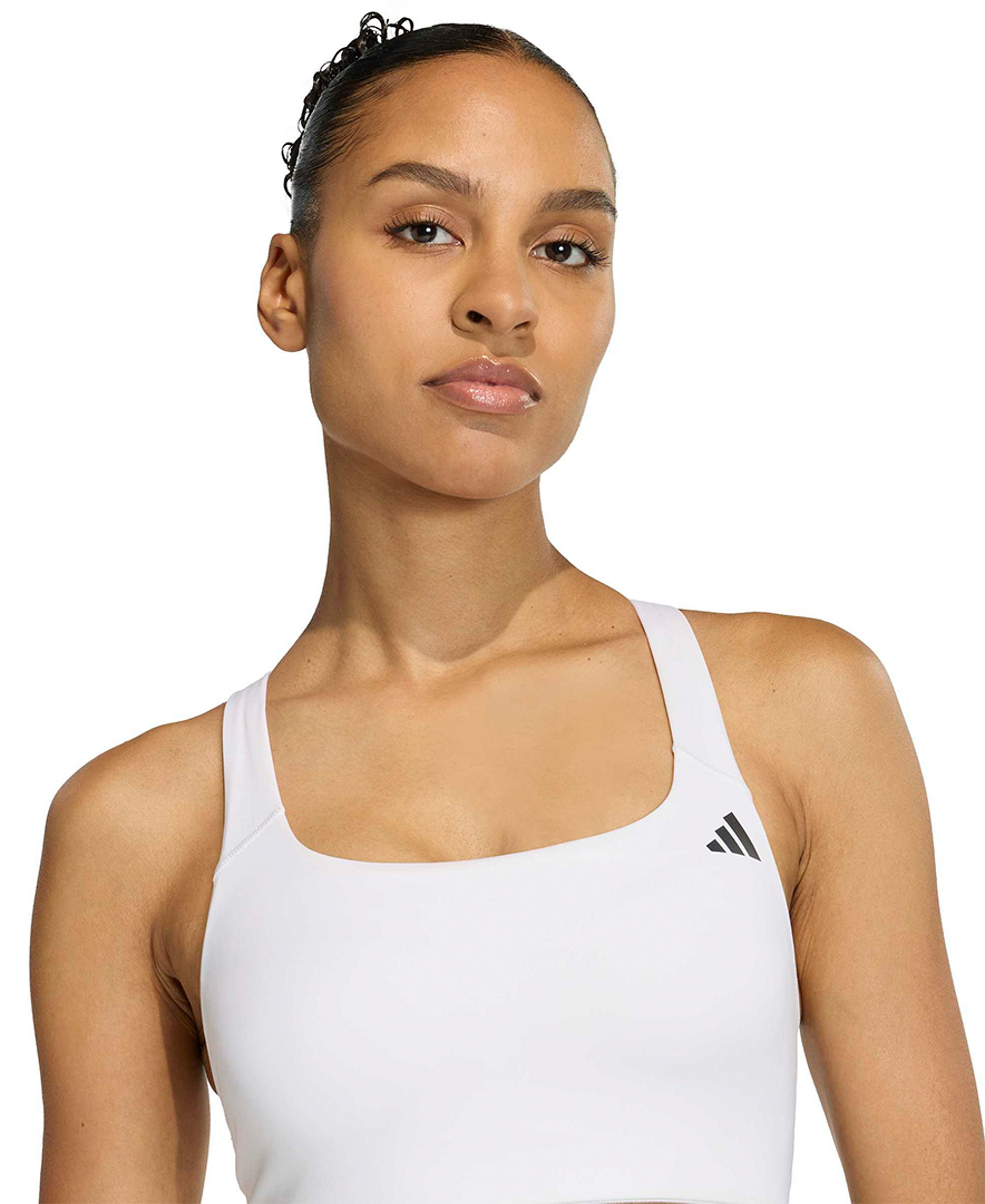 adidas Women's Workout Square Neck Support Bra - White