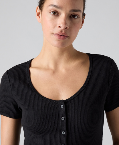 Levi's Women's Austen Button-Up Short-Sleeve Top - Anthracite Night