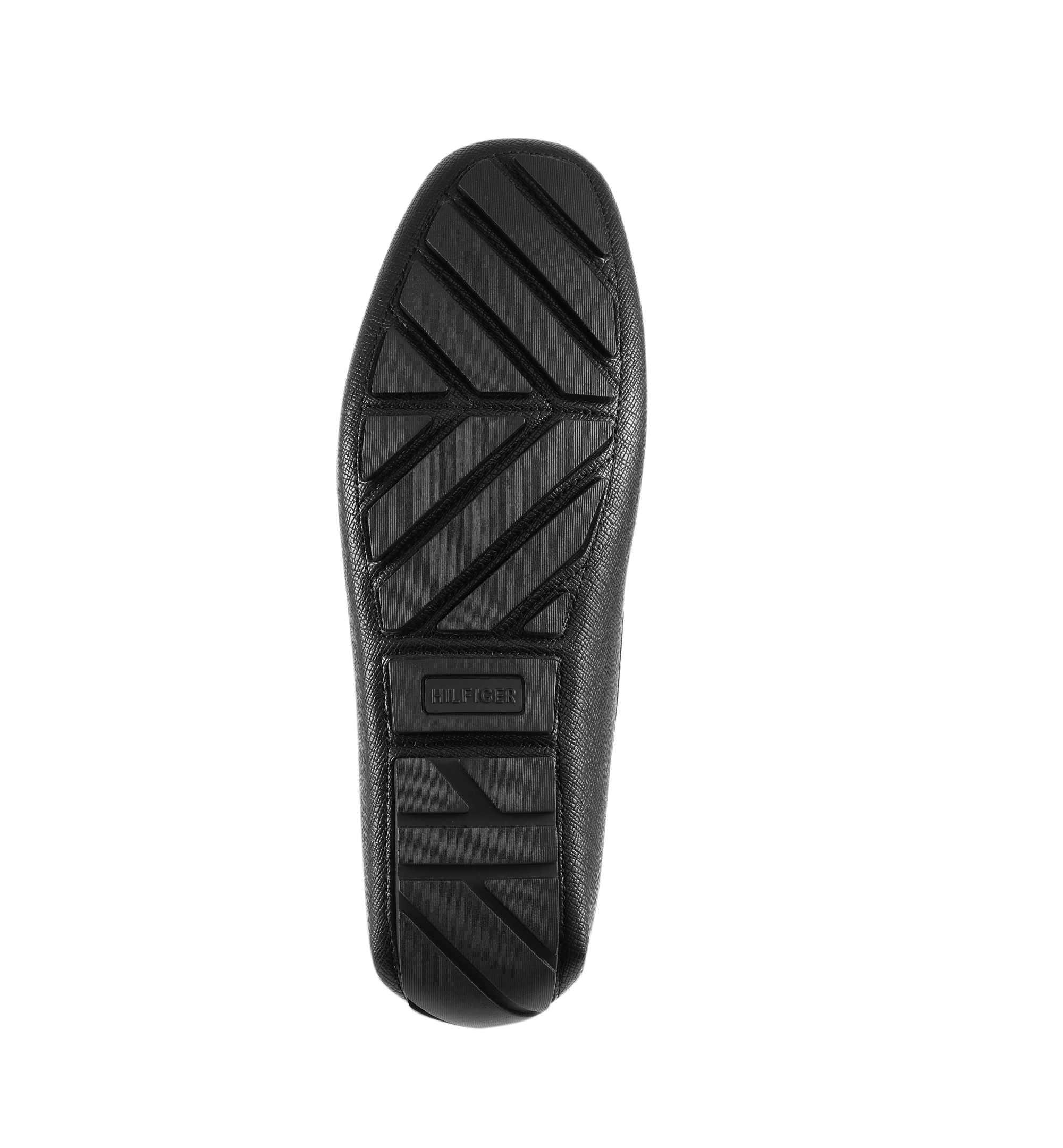 Tommy Hilfiger Men's Attle Moc Toe Driving Loafers - Black saffiano texture