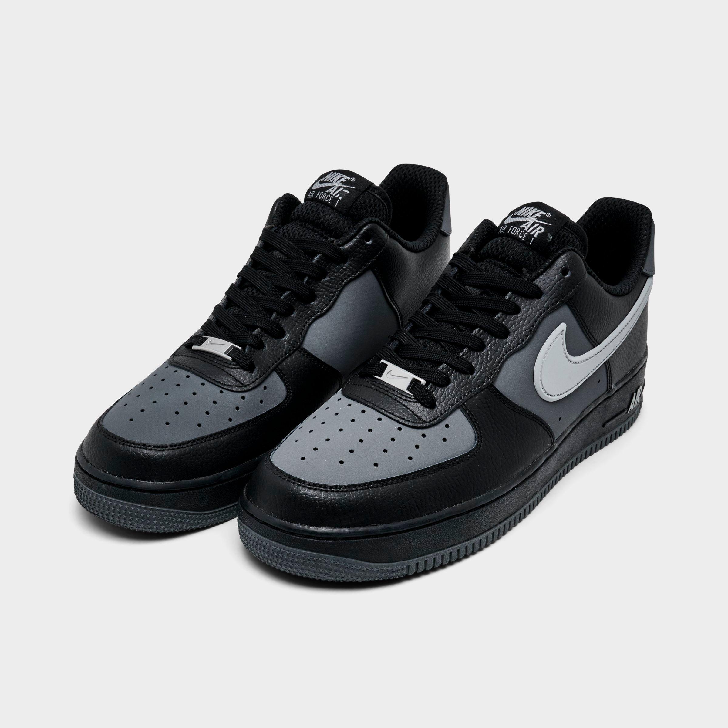 Men's Nithtke Air Force 1 '07 LV8 Casual Shoes - Part 3 - Black/Iron Grey/Light Smoke Grey - Both shoes facing left