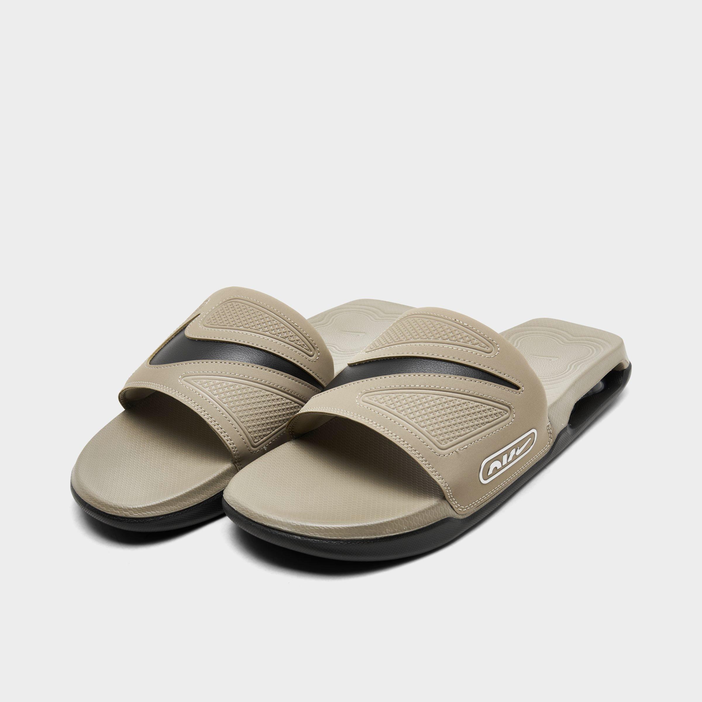 Men's Nithtke Air Max Cirro Slide Sandals - Khaki/Black/Metallic Silver - Both shoes facing left