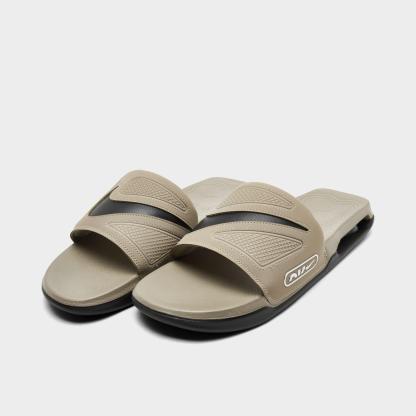 Men's Nithtke Air Max Cirro Slide Sandals - Khaki/Black/Metallic Silver - Both shoes facing left