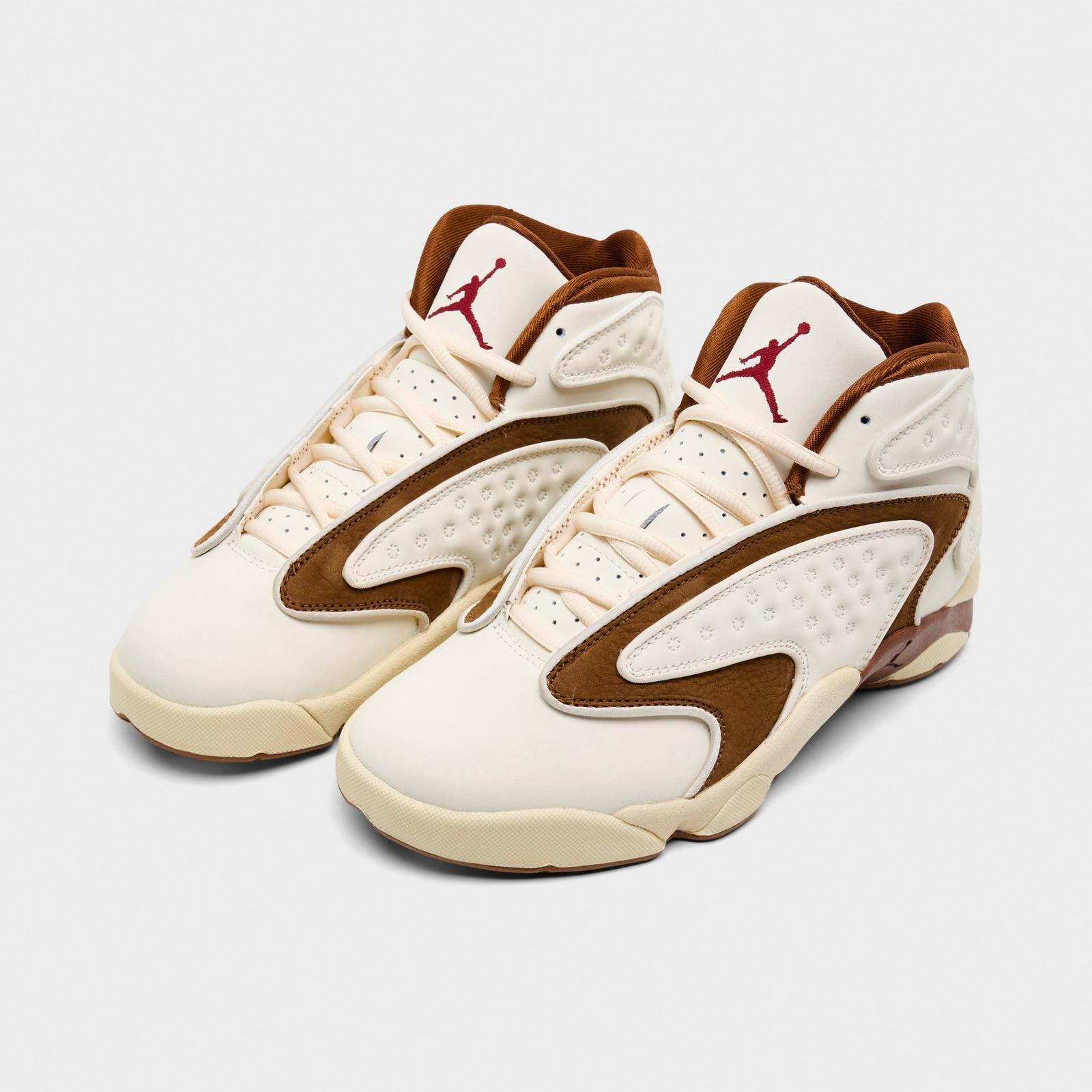 Women's Air Jordan OG Casual Shoes - Pale Ivory/Light British Tan/Muslin/Track Red - view 2