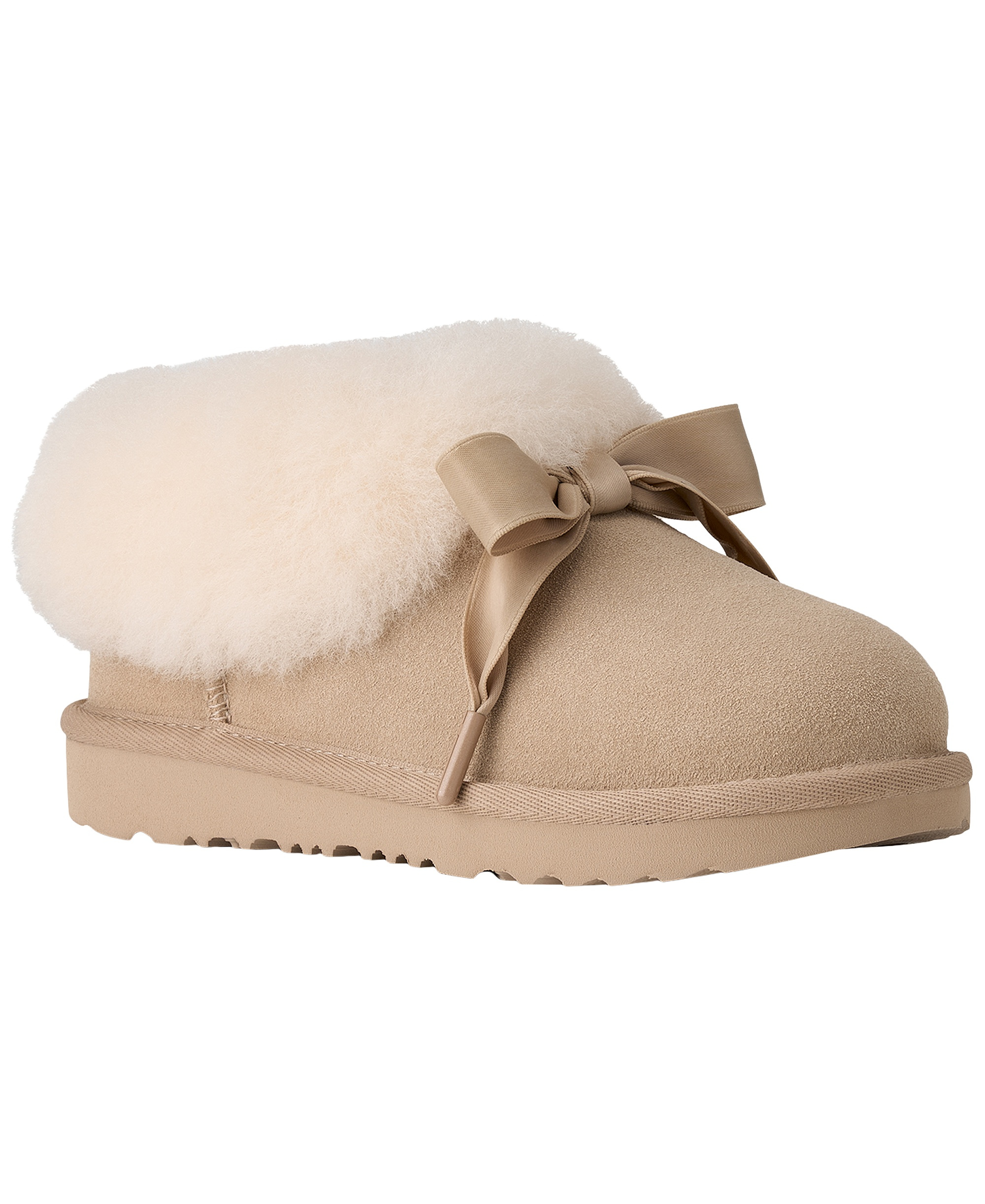 UGG® Kids' Bailey Bow Round Toe Slippers - Sand