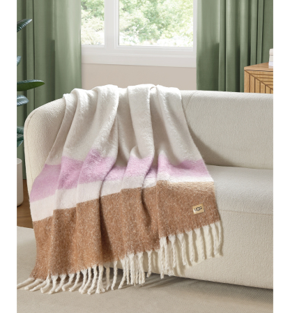 UGG® Simona Faux Mohair Throw, 50" x 70" - Rosetta Stripe
