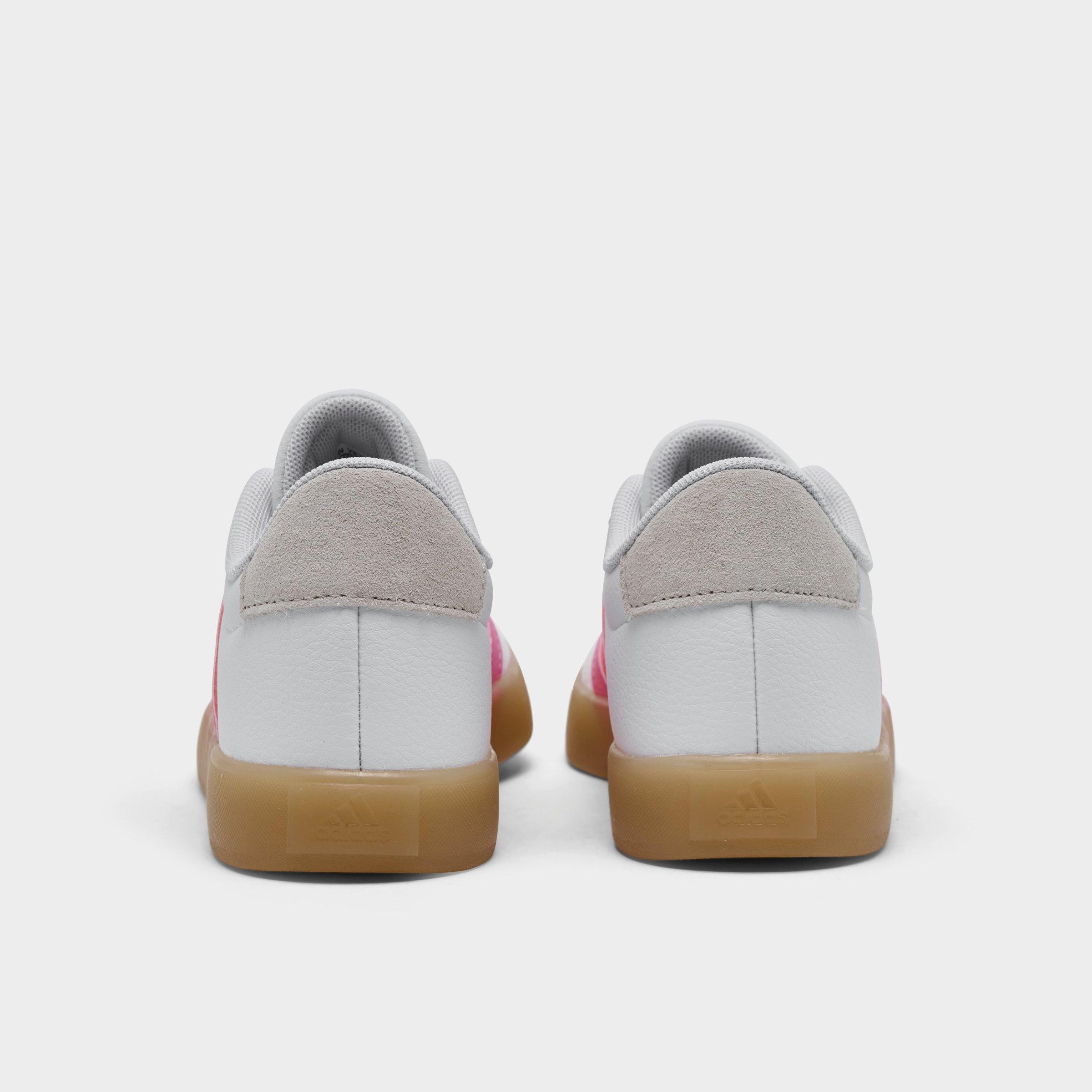 Little Kids' adidas VL Court 3.0 Casual Shoes - Cloud White/Bliss Pink/Alumina - Back view