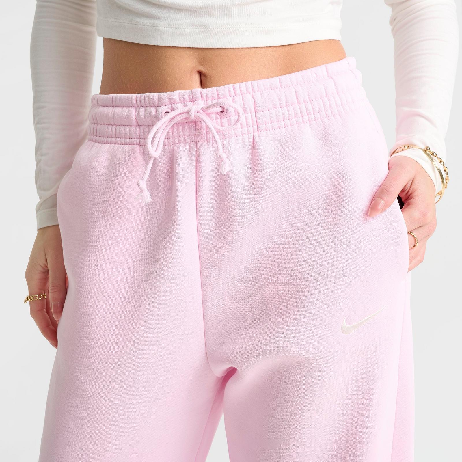 Women's Nike Sportswear Phoenix Fleece High-Waisted Wide-Leg Sweatpants - Pink Foam/Sail