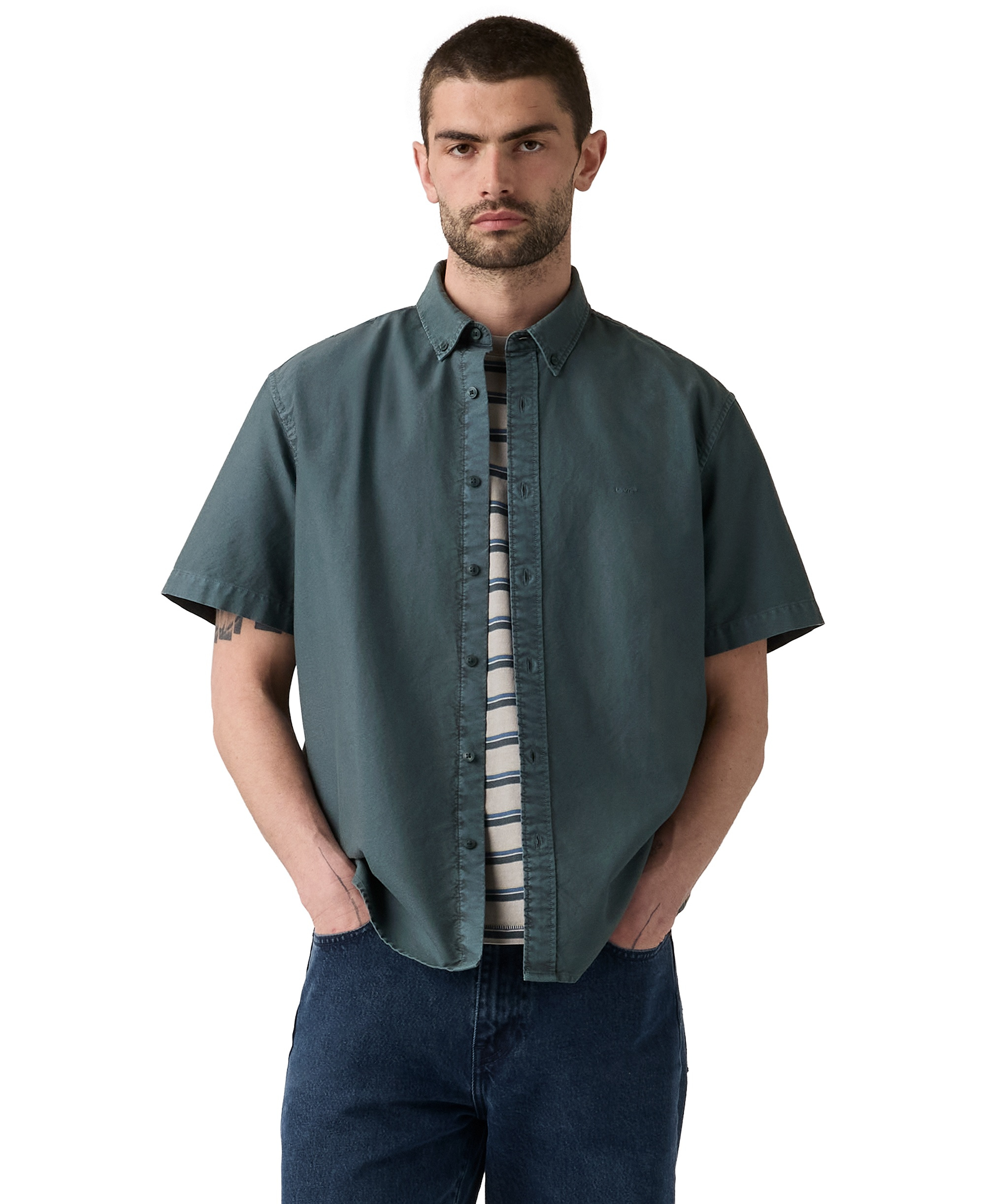 Levi's Men's Point Collar Woven Shirt - Slate