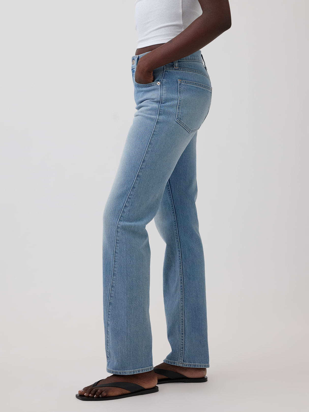High Rise '90s Slim Straight Jeans - Light indigo