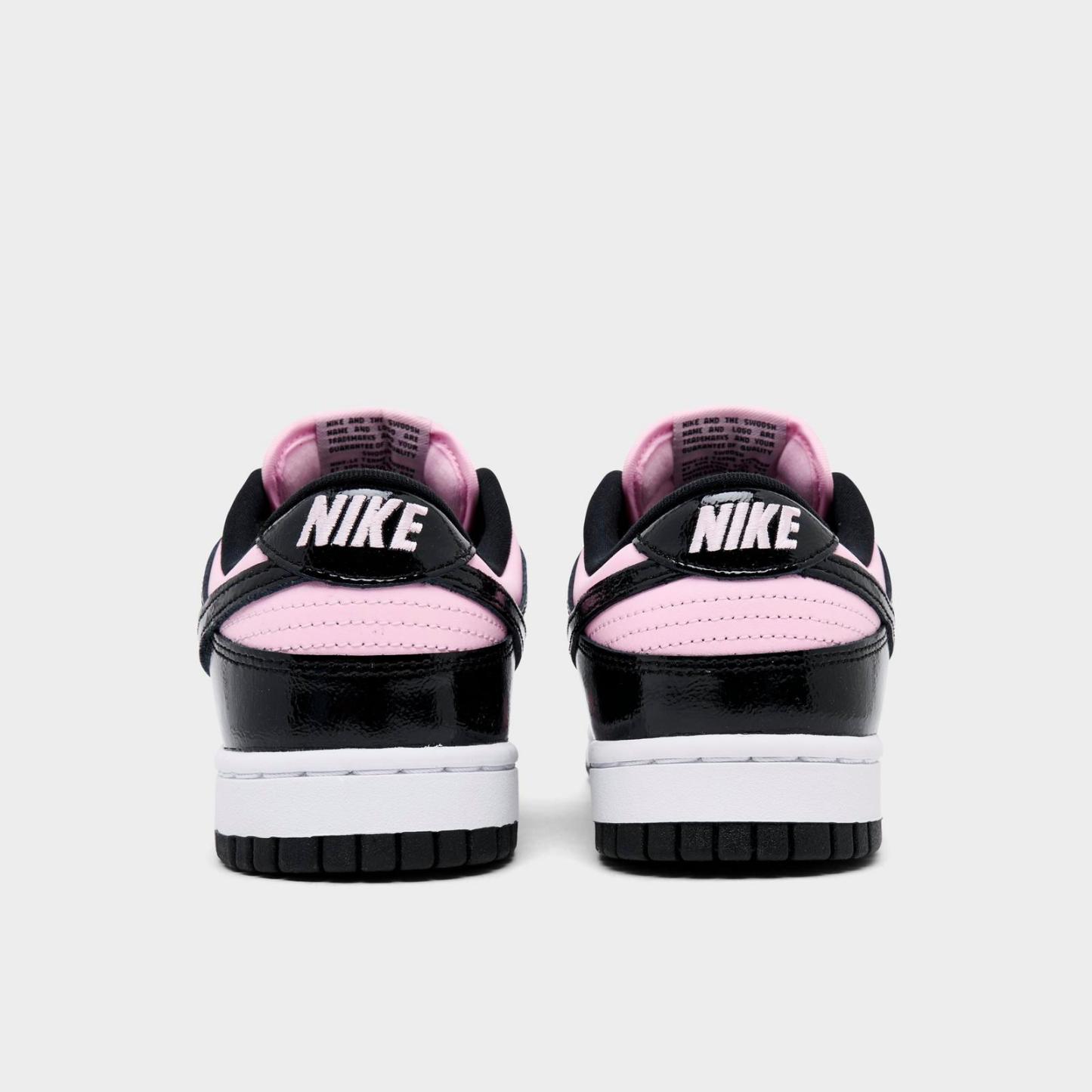Women's Nike Dunk Low Patent Leather Casual Shoes - Pink Foam/Black/White