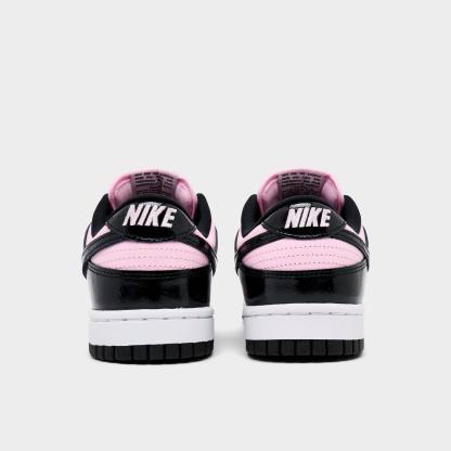 Women's Nike Dunk Low Patent Leather Casual Shoes - Pink Foam/Black/White