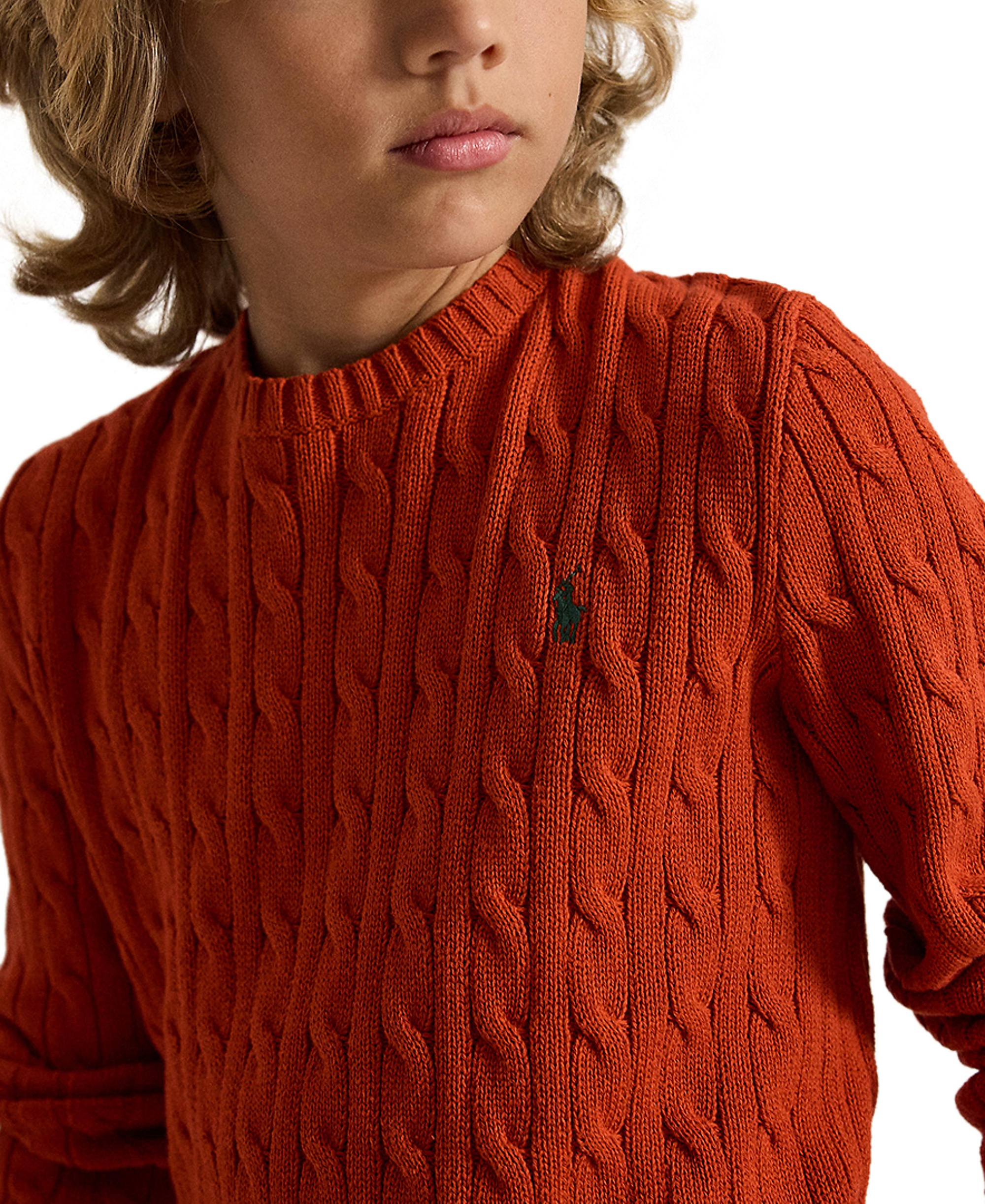Polo Ralph Lauren Boys' 8-20 Cable-Knit Cotton Sweater - Varsity Orange