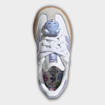 Kids' Toddler adidas Originals Samba OG Comfort Closure Stretch Lace Casual Shoes - Light Purple/Cloud White/Blue Dawn - Top view