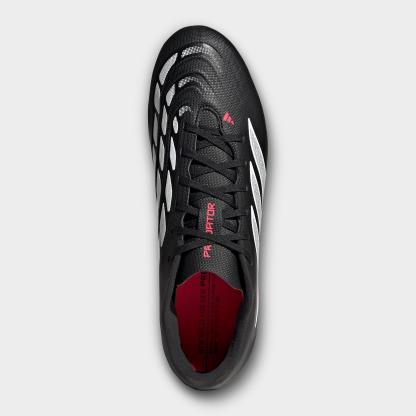 Men's adidas Predator Club Firm Ground/Multi Ground Soccer Cleats - Core Black/Cloud White/Lucid Red - Top view