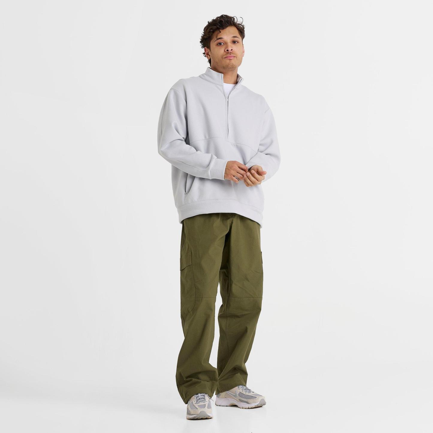 Men's Nithtke 24.7 ImpossiblySoft Dri-FIT Half-Zip Top - Grey Fog/Light Smoke Grey
