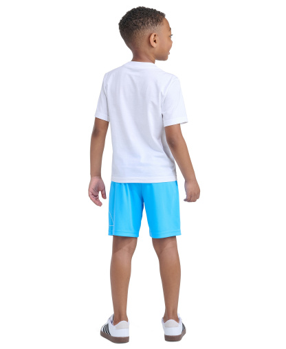 adidas Boys' 2T-7 Essential Graphic T-Shirt and Shorts, 2-Piece Set - White w/Blue