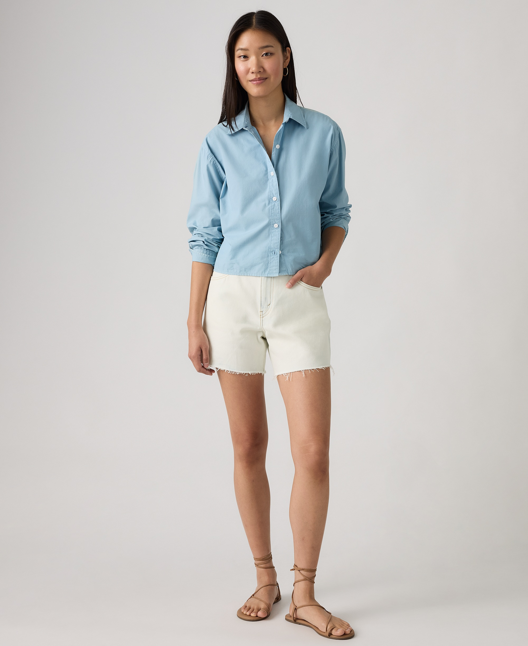 Levi's Women's Cotton Cinch-Waist Denim Shorts - Glacial Pace Cinch - Acid Wash